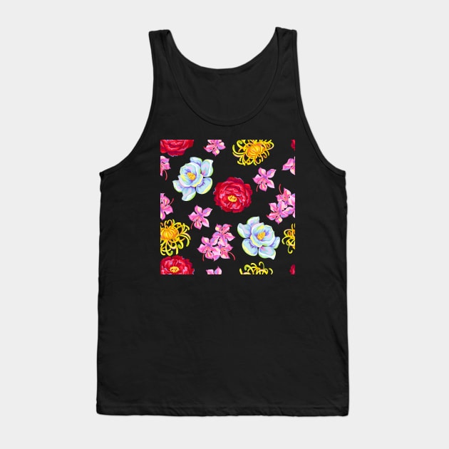 Colourful Flowers Tank Top by jeune98